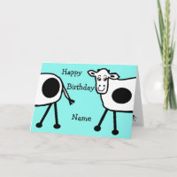 Blaue Niedliche Kühe Funny Cartoon Geburtstag