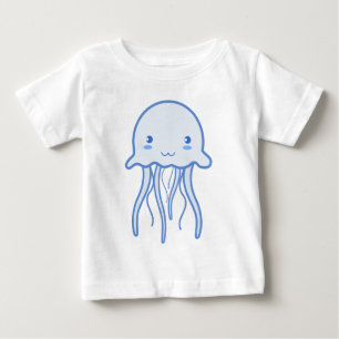 Blaue Niedliche Qualle Baby T-shirt