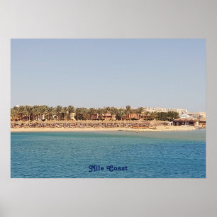 Blaue Nilküste in Ägyptens Ebenen Poster