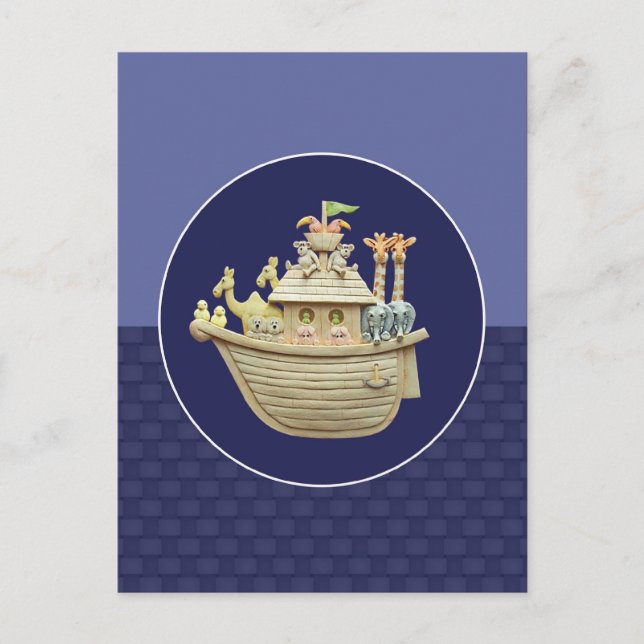 Blaue Noah Postkarte (Vorderseite)