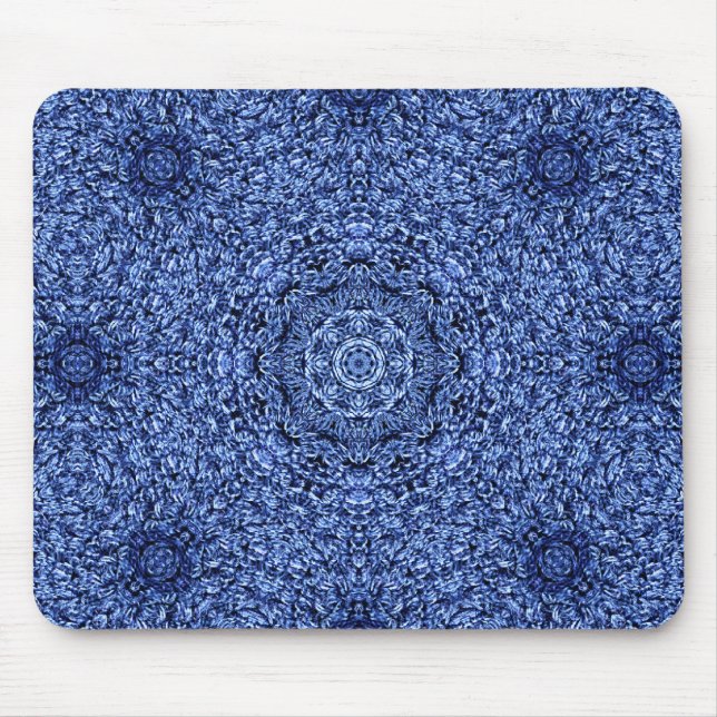 Blaue Noppe-Perser-Wolldecke Mousepad (Vorne)