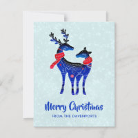 Blaue nordische Weihnachtsrentier-Paar