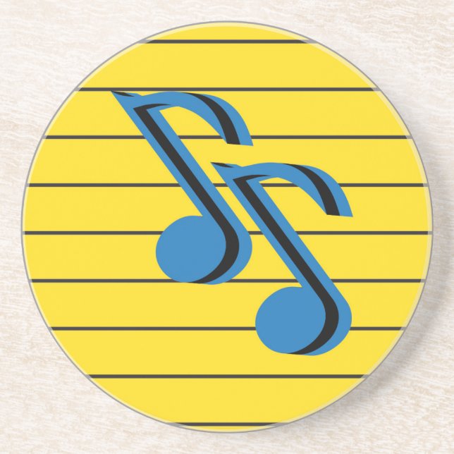 Blaue Noten auf einem Notizblock Getränkeuntersetzer (Vorne)