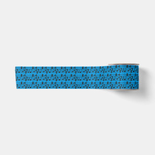 Blaue Notenblätter Satinband