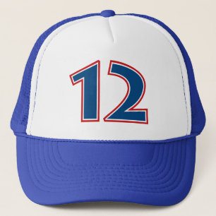 Blaue Nummer 12 Truckerkappe