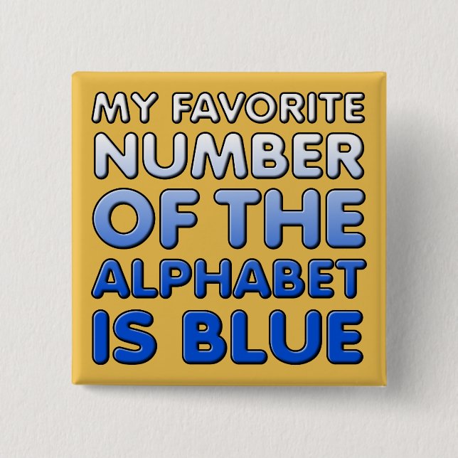 Blaue Nummer des Alphabet Funny Button Abzeichen-B (Vorderseite)