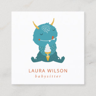 BLAUE OCHRE NIEDLICH SANDI KLEINE MOSTER ICECREAM  QUADRATISCHE VISITENKARTE