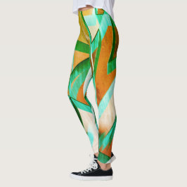 Blaue oder cysche Streifen über rustikal rötlich-o Leggings