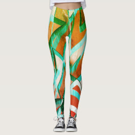 Blaue oder cysche Streifen über rustikal rötlich-o Leggings