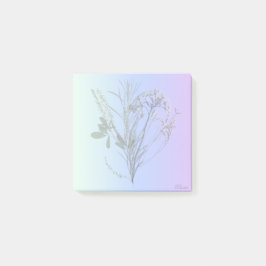 Blaue oder lila Nachricht Post-it Klebezettel