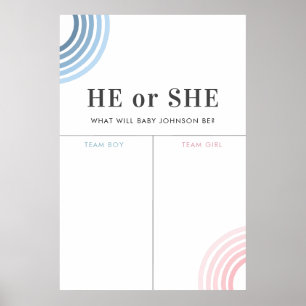 Blaue oder rosafarbene Regenbogenfarben - Wahlzeic Poster