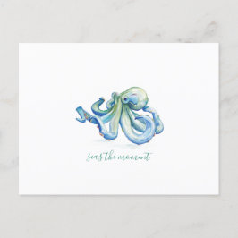 Blaue Oktopoden Feiertagspostkarte