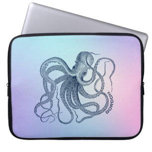 Blaue Oktopus mit rosa und blauem Ober Laptopschutzhülle