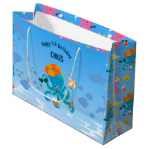 Blaue Oktopus unter der Geburtstagsparty des Sea B