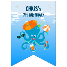 Blaue Oktopus unter der Geburtstagsparty des Sea B