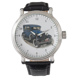 Blaue Oldtimer Armbanduhr