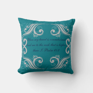 Blaue/Olivpsalm 61:2 Reversible Pillow Kissen