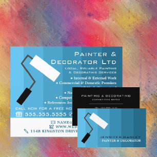 Blaue Ombre & Farbroller, Maler & Dekorateur Flyer
