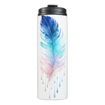 Blaue Ombre-Feder-Wasserfarbe