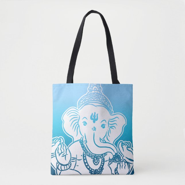 Blaue Ombre Ganesh Tasche/Tasche (Vorderseite)