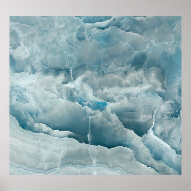 Blaue Onyx-Marmor, abstrakte Textur. Poster (Vorne)
