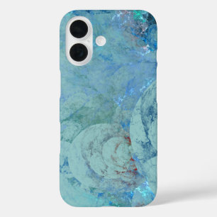 Blaue Opal-Abstraktion iPhone 16 Hülle