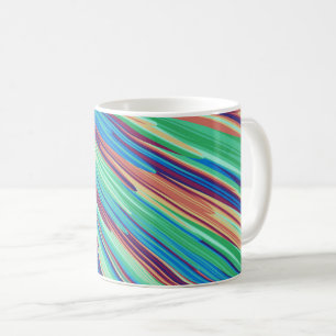 Blaue Orange Aquamarine Abstrakte geometrische Fed Kaffeetasse