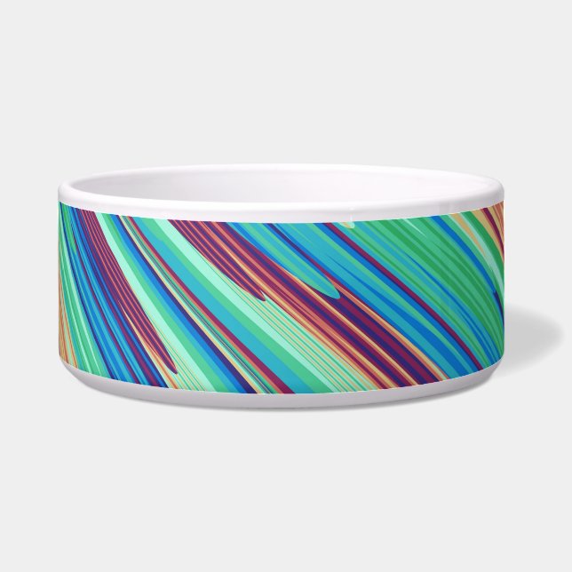 Blaue Orange Aquamarine Abstrakte geometrische Fed Napf (Vorderseite)