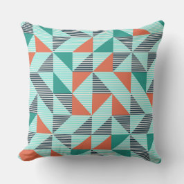 Blaue Orange Geometry Muster Grafik Kissen