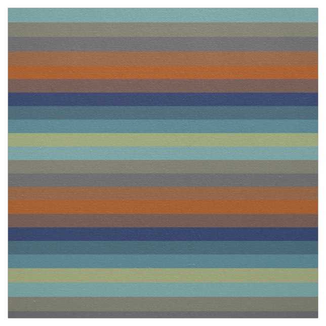 Blaue, orange, grüne, gelbe und graue Streifen Stoff (Muster)