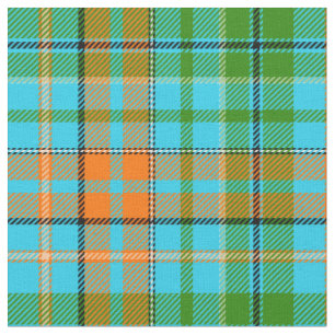 Blaue Orange Grüne Karo Tartan Design  Stoff
