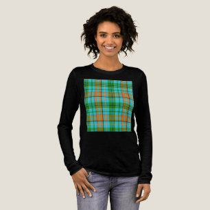 Blaue Orange Grüne Karo Tartan Design Tri-Blend Shirt