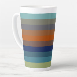 Blaue, orange, grüne und graue Streifen Milchtasse