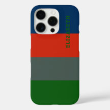 Blaue Orange Grünstreifen Muster Personalisiert
