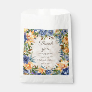Blaue Orange Herbst Hochzeit Blumenhochzeit Geschenktütchen