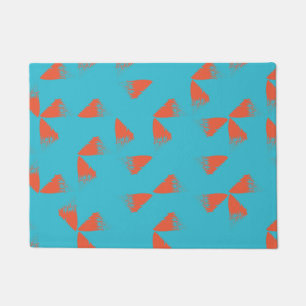 Blaue, orange, lebendige, trendige geometrische Mu Fußmatte