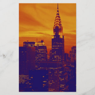Blaue Orange Pop Art New York City Briefpapier