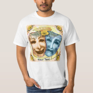 Blaue Orange Schauspielermasken T-Shirt