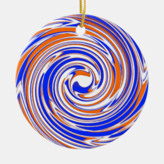 Blaue orange und weiße erstklassige Verzierung Keramikornament