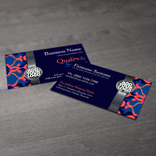 Blaue + Orange Visitenkarten mit Logo Visitenkarte