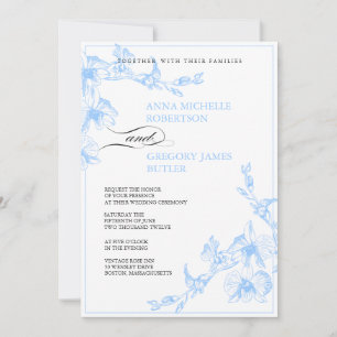 Blaue Orchidee Hochzeitseinladung Einladung