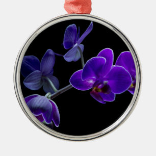 Blaue Orchidee Ornament Aus Metall