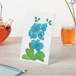 Blaue Orchidee Sockelschild
