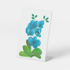 Blaue Orchidee Sockelschild
