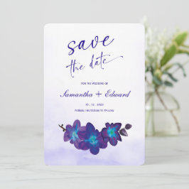 Blaue Orchidee Türkis Save the Date Karte Ideen