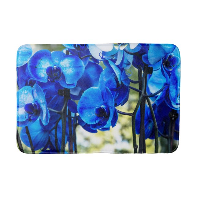 Blaue Orchideen Badematte (Vorderseite)