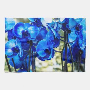 Blaue Orchideen Geschirrtuch