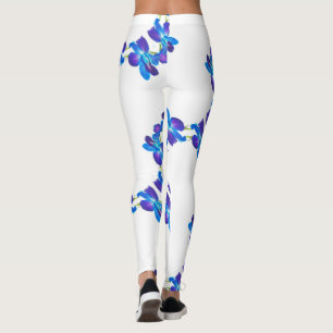 Blaue Orchideen Leggings