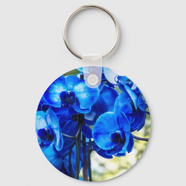 Blaue Orchideen Schlüsselanhänger (Vorderseite)