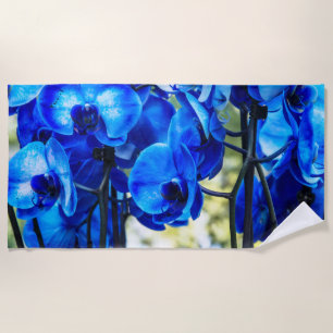 Blaue Orchideen Strandtuch